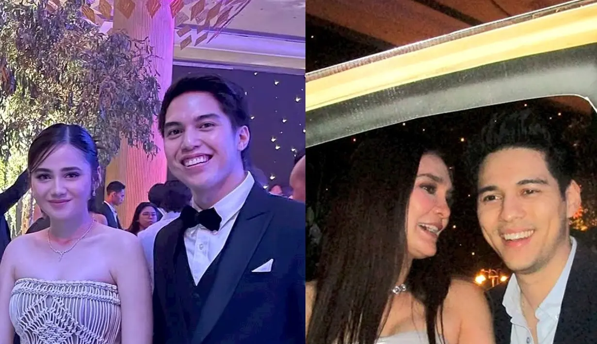 Nia Ramadhani tampil memukau dalam one shoulder dress hitam berpotongan high slit yang memberikan kesan elegan dan modern. Ia datang bersama sang suami, Ardi Bakrie, yang mengenakan setelan serba hitam, melengkapi penampilan serasi mereka di malam perayaan tersebut. [@marshanda99].